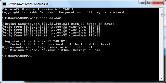 Ping برای اتصال به اینترنت