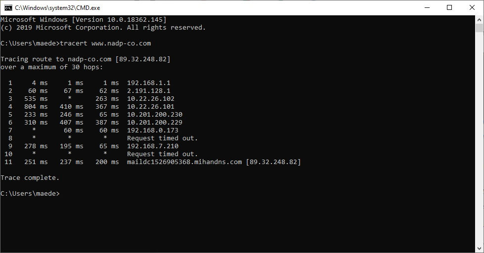 آموزش Tracert گرفتن در ویندوز