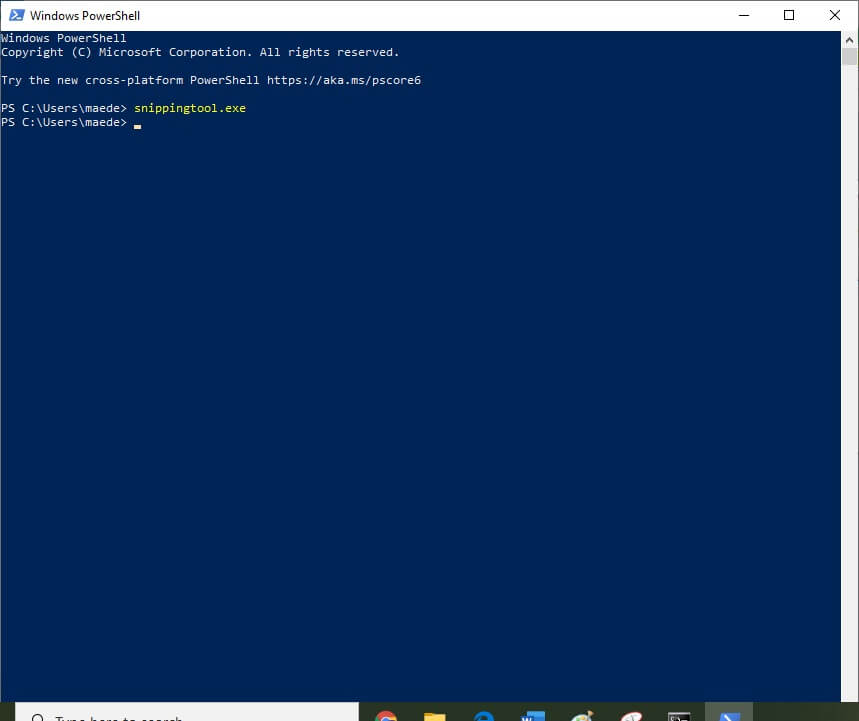 دستور snippingtool