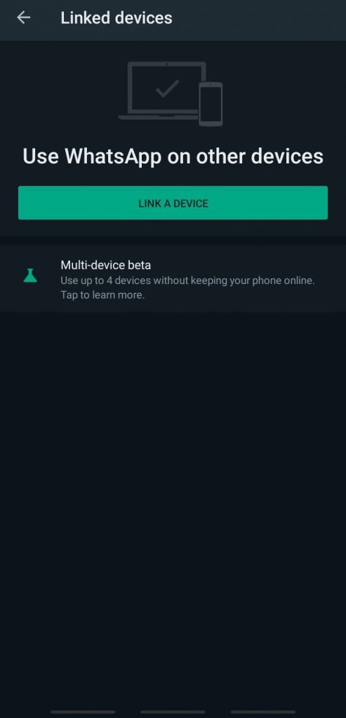 بر روی Link a device کلیک کنید.