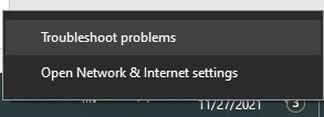  استفاده از Troubleshooter برای رفع مشکل عدم اتصال به اینترنت