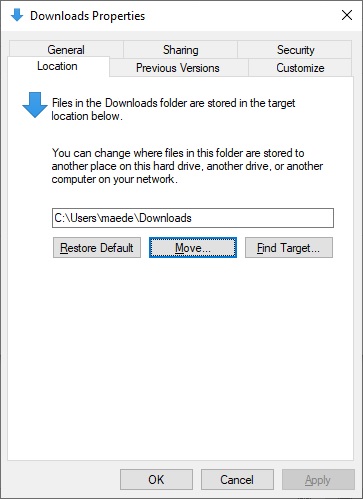 روش تغییر مسیر دانلود فایل ها در ویندوز 10